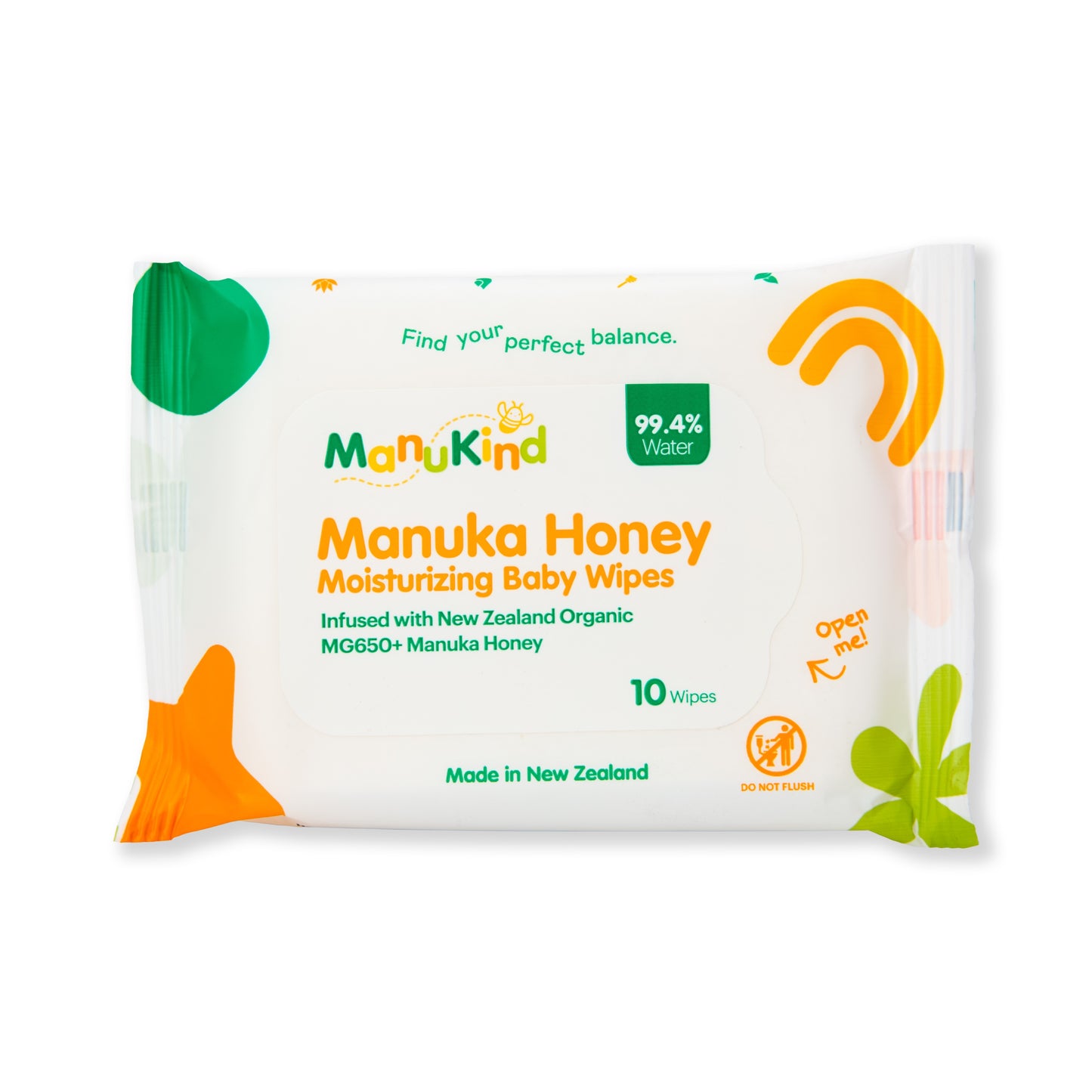 Manukind MG650+ Manuka honey moisturizing baby wipes, 10-count pack