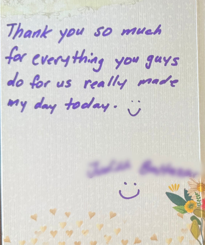 Testimonial card